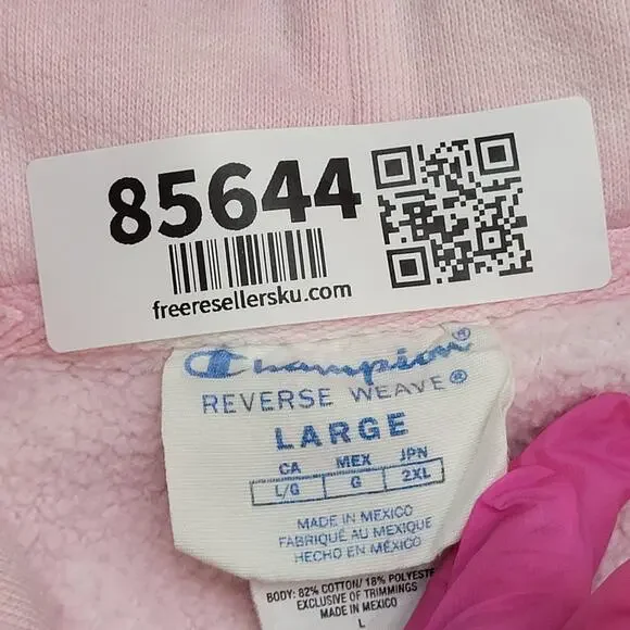 Vintage Y2K Champion Hoodie Large 24x28 Pink Bleached Reverse-Weave Baggy - Picture 8 of 16